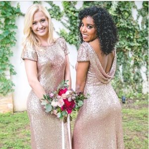 Rose gold sequin formal dress
